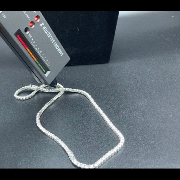 925 Silver Moissanite Tennis Chain Necklace 18” 20” 22” 24” 3mm - Picture 4 of 11